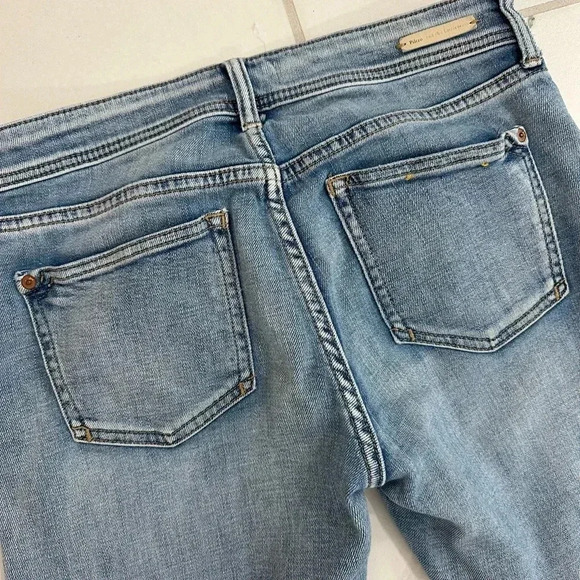 Anthropologie Pilcro Jeans 25 Slim Boyfriend Side Stripe Distressed Stretch - Picture 8 of 10